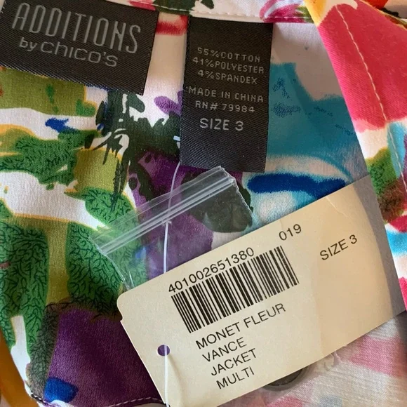 Chico’s Monet Fleur Satiny Spring Jacket - Picture 7 of 8